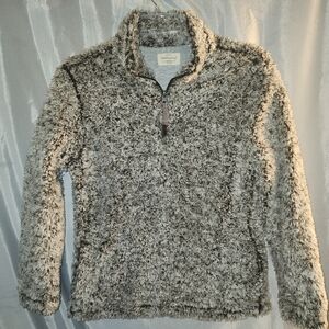 Original Weather Proof Vintage Womens Brown Beige Tan Cream Sherpa Pull Over S